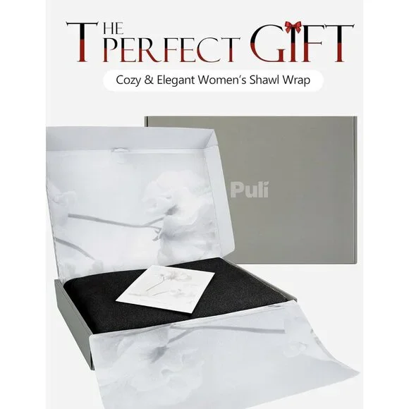 Women's Black 1 Elegant Open Poncho Sweater Spring Fall Winter Shawl Wrap - Picture 5 of 6